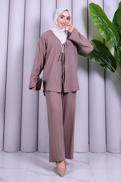ZambakModa Kimono Set with Lacing Detailed Trousers