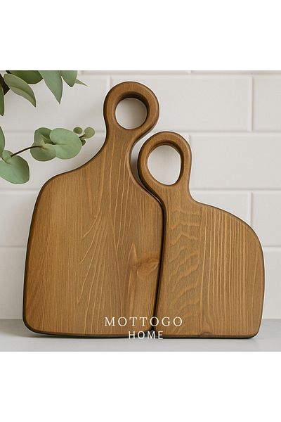 Mottogo طقم لوح تقطيع وعرض خشبي للفتيات الأمومة مكون من قطعتين
