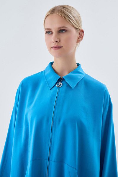 Zühre Turquoise Double Suit with Back Detail Tk-1464