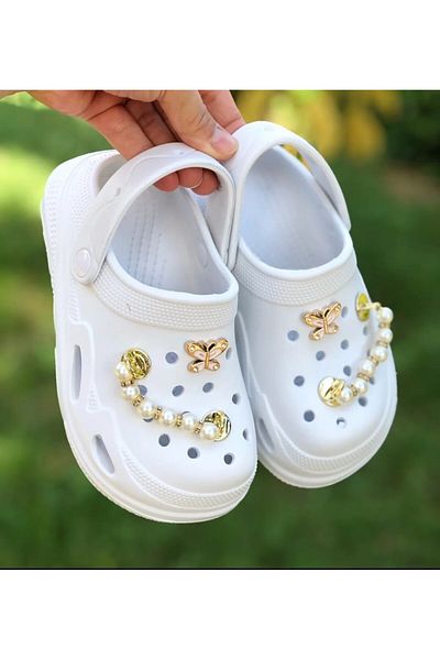Pandalina Girl's Sandals Shiny Pearl Detailed Non-Slip Sole Pool Sea Shoes