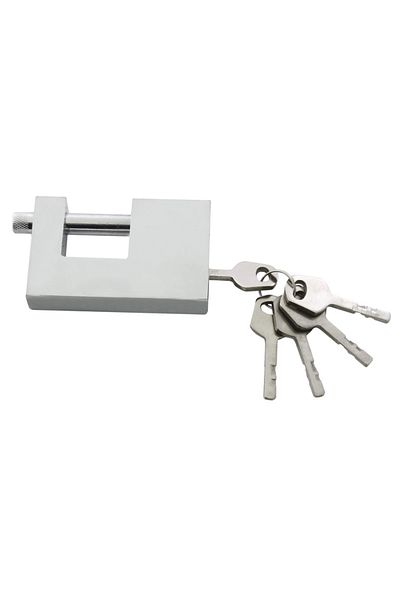 flores White rectangular padlock, 70 mm
