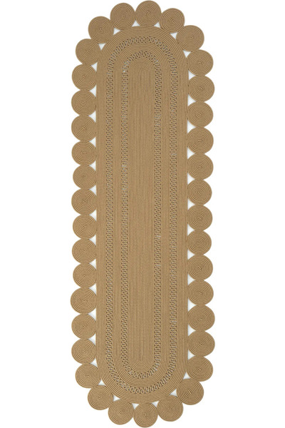 Halımax Milda 135 Çift Taraflı Jüt Halı Kahve Oval Yolluk Antre Hol Koridor H...