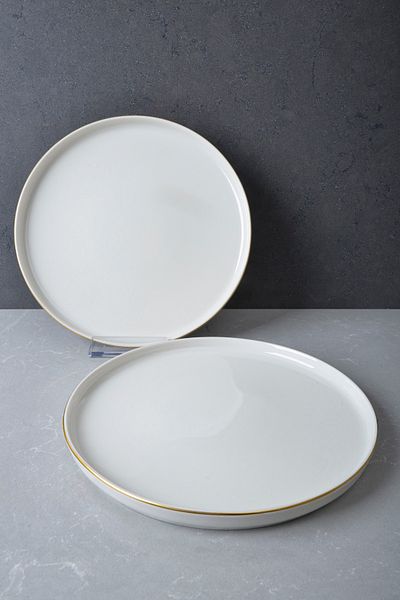Heda Porselen Dream Gold Gilded 2 Piece Cake Plate