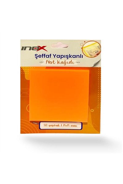 inox Adhesive Note Paper 75X75 Transparent Orange 50 Yp Pack of 24