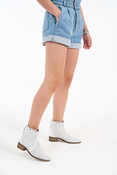 Louis Cardy Gust White Genuine Leather Women's Summer Boots