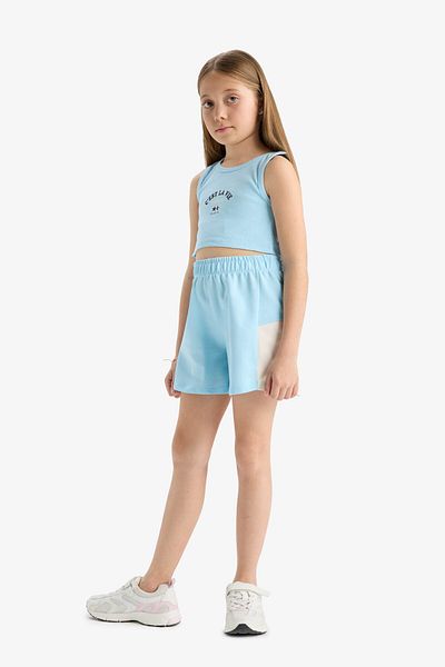 DeFacto Girl's 2 Piece Set Printed Sleeveless T-Shirt Shorts E4758A825Hs