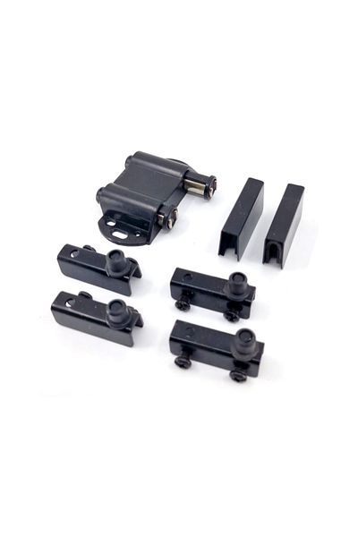 flores Double magnetic hinge, black, for glass up to 8 mm thick