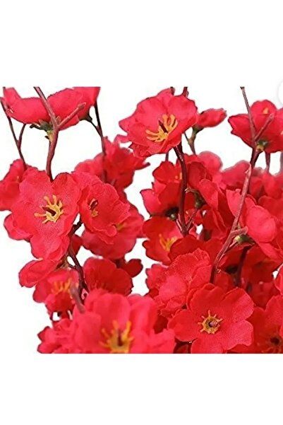 yapay çiçek evi 1Pc Artificial Flower Springtime Japanese Cherry Blossom with 9 Branches 57cm Red