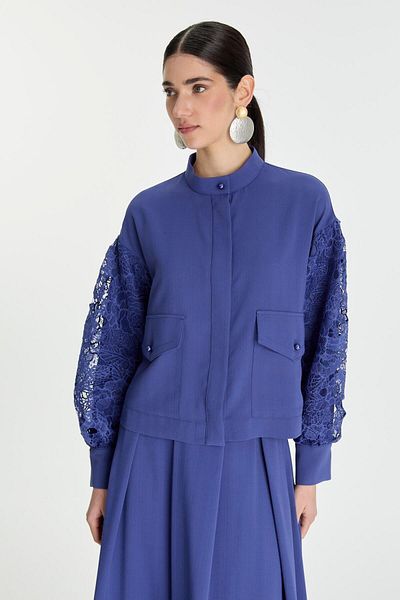 Zühre Lace Detailed Violet Double Suit Tk-1506