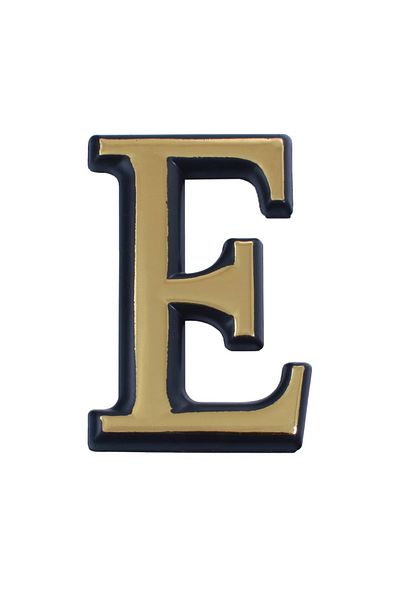 flores Plastic letter for apartment / gate, self-adhesive, gold, 55 mm, letter E