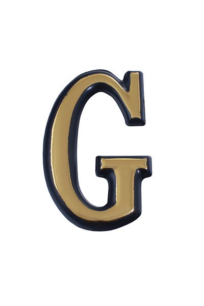 flores Plastic letter for gate / apartment, self-adhesive, gold, 100 mm, letter G