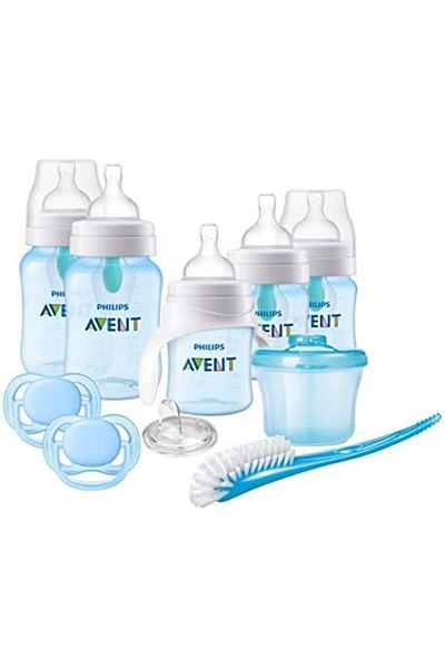 Philips Avent Anti-colic Baby Bottle with AirFree vent Beginner Gift Set Blue, SCD393/05