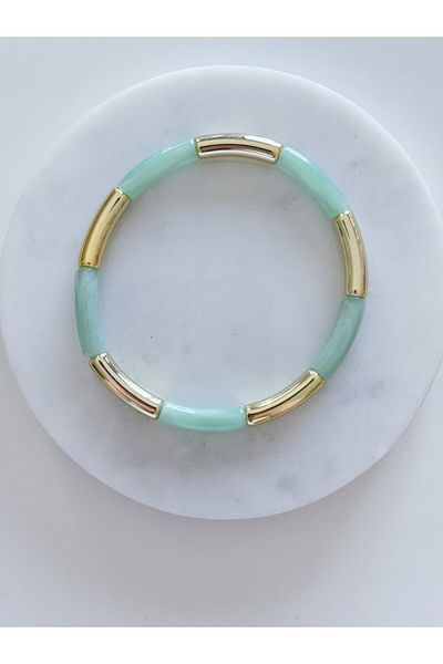 CHARMLUCKY Colorful Bone-Gold Thin Bracelet
