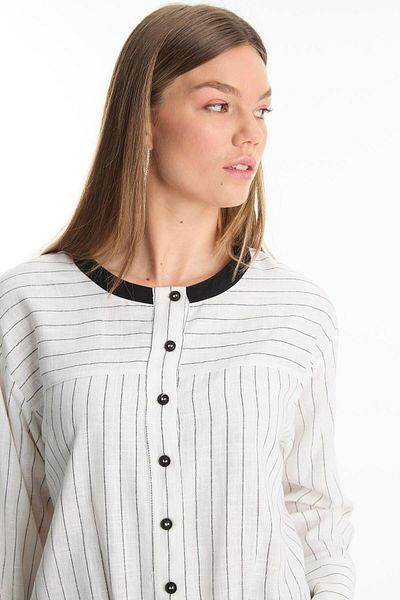 Zühre Striped Ecru/Black Double Suit Tk-1600