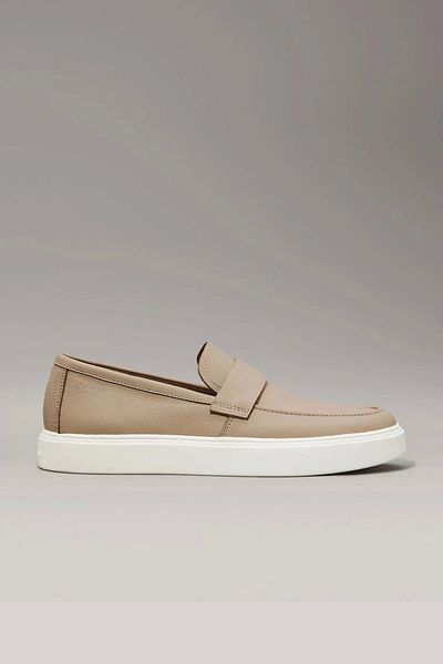 Calvin Klein Men's Beige Leather Loafer