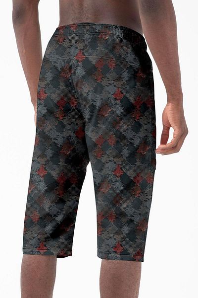 Miami Beach Μήκος κάτω από το γόνατο Μοντέλο Water Repellent Lycra Stretchy ύφασμα Ανδρικό σορτς παραλίας Sea Capri - 943-Μαύρο