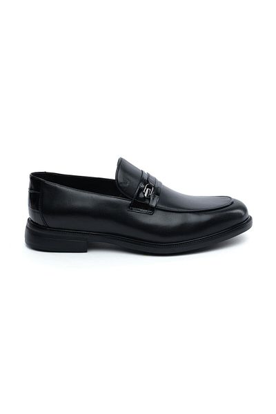 Greyder 64705 Black Genuine Leather Men's Loafer Shoes