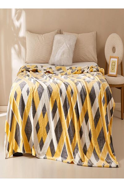 RISHAHOME Single Size Flannel Fleece Blanket – 150x200cm, Multicolor, Soft, All-Season Throw