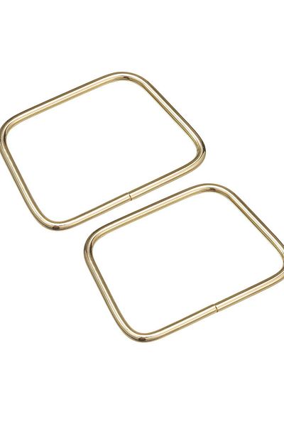 OZN AKSESUAR Quadrilateral Bag Handle, Metal Handbag Handle, Metal Handle, Knitting Bag Handle (Pair) Gold