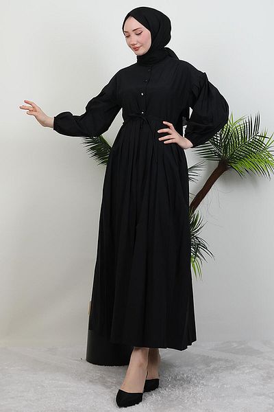 giz astore Pleated Princess Dress Black
