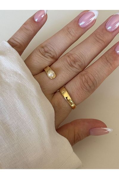 CHARMLUCKY Pearl 2 Finger Ring