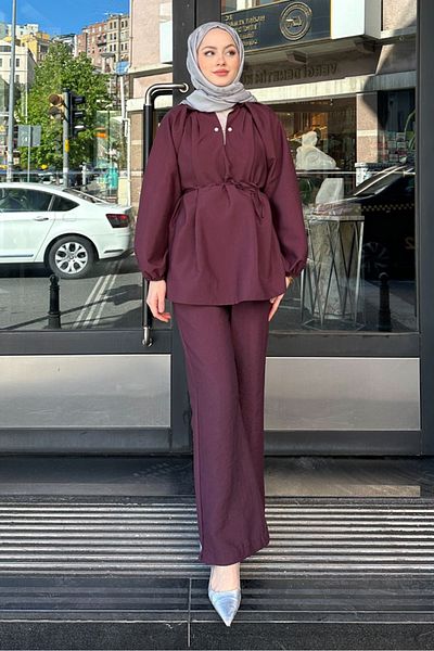 Ovn. Σετ μπαλόνι με κουμπιά Eloria Pearl - Claret Red