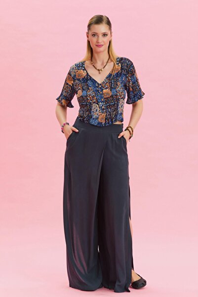 Los banditos Women's High Waist Pants with Zipper Detail Pocket