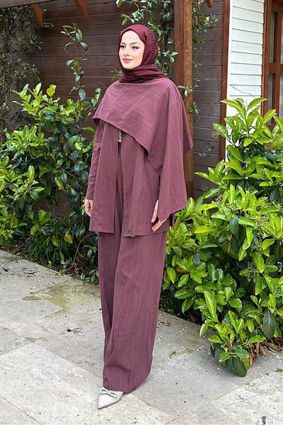 Ovn. Elora Scarf Linen Set - Plum