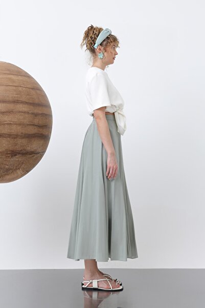 Soul Fusta lungă din voal pentru femei -32257ETK - VERDE MIGDALE