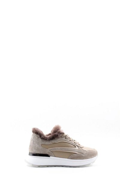 FAST STEP Γυναικεία παπούτσια casual από γνήσιο δέρμα και γούνα 757KZA24503