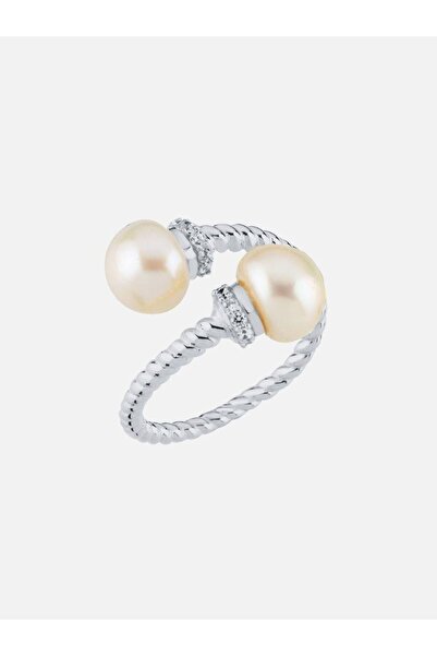 LİNYA JEWELLERY Burgulu Sarmal İnci Yüzük Gümüş