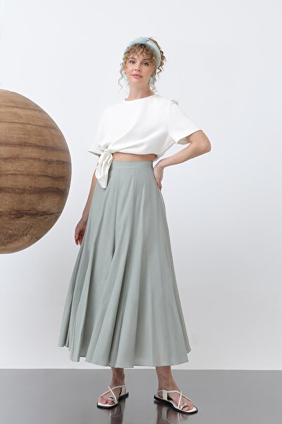 Soul Fusta lungă din voal pentru femei -32257ETK - VERDE MIGDALE