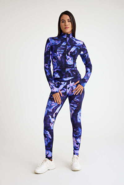 Pulsar Push Up Leggings Blue Print