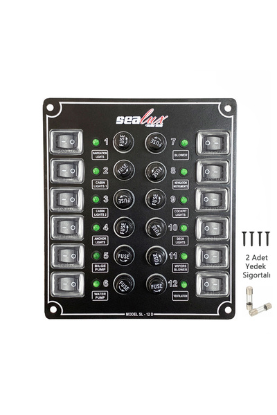 Somay Store Tekne Switch Panel Kontrol Paneli Dikey Model 12 Anahtar Sealux 148 X 170 Mm