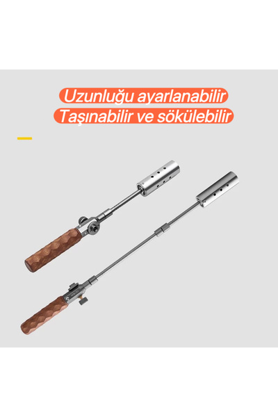 SHUFA Uzatmalı Alev Tabancası – 3 Parça Katlanabilir Torch - Ayarlanabilir Uzunluk, 7500W 900-1200°C
