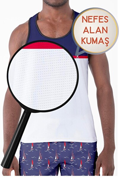 Miami Beach Tricou pentru plajă pentru bărbați, cu imprimeu digital, respirabil, cu control al climei, maiou - MB0391