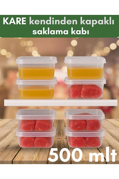ALPY E TRADE 🌟 Set of 10 (500 ml) Square Freezer Compatible Self-Covered Storage Containers 🌟