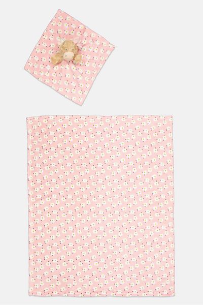 Snuggle Tots Baby Cow Girl Comforter And Blanket