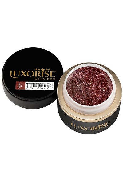 LUXORISE RevoFlex Disco LUXORISE Gel UV pentru extensii de unghii 15ml, Roșu Pasiune