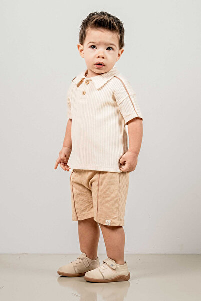 bombe Baby Kids Camel βαμβακερό σετ 2 τεμαχίων First Ben Trend Fashion Bottom Top Σετ