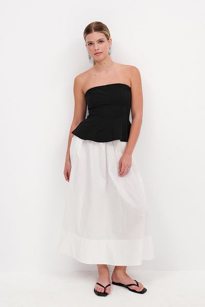 Addax Strapless Zipper Blouse B17237