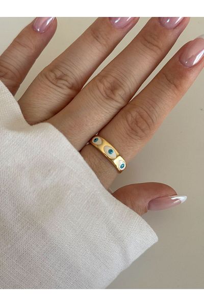 CHARMLUCKY White Evil Eye Ring