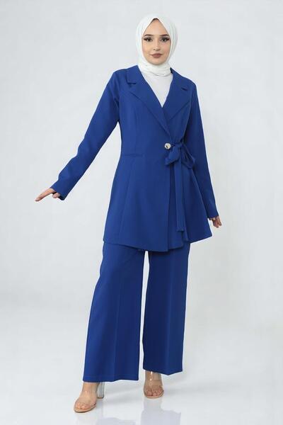 Missvalle Κοστούμι με λεπτομέρεια κορδόνιας Indigo 19106