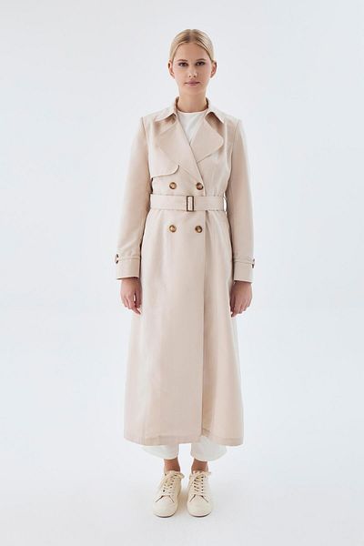 Zühre Jacket Collar Belted Stone Trench Coat 13768
