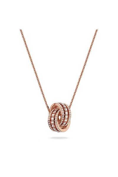 Swarovski 5419853 Further Necklace - Double Czwh/Cry/Rose Pendant
