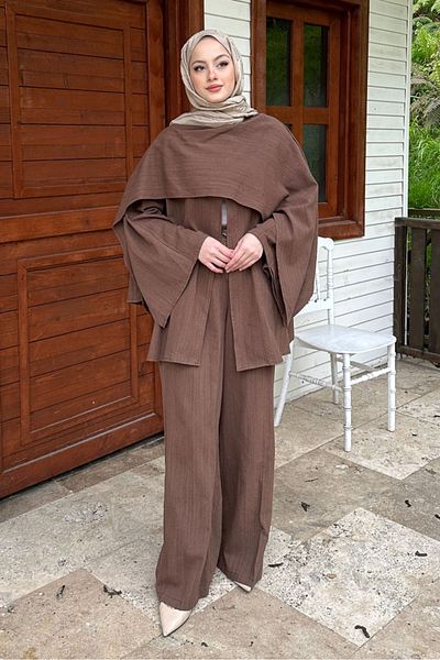 Ovn. Elora Scarf Linen Set - Brown