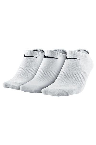 Nike Чифт от 3 памучни чорапи до глезена, леки, без видимост, бели
