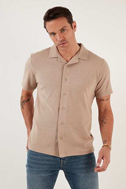 Buratti Cotton Regular Fit Short Sleeve 2'Li Package Shirt Men's Shirt 5902640S2