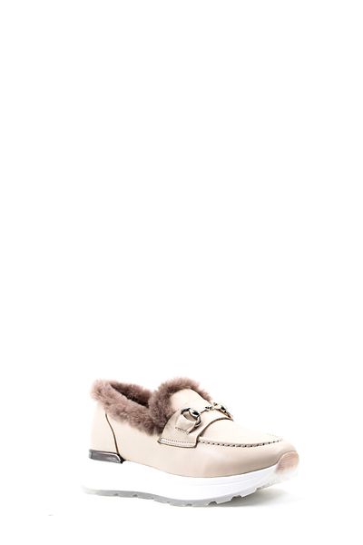 FAST STEP Γυναικεία παπούτσια casual από γνήσιο δέρμα και γούνα 757KZA24501