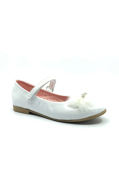 KCMN Balerina pentru fete Iremsu Furry Stone Velcro, alb